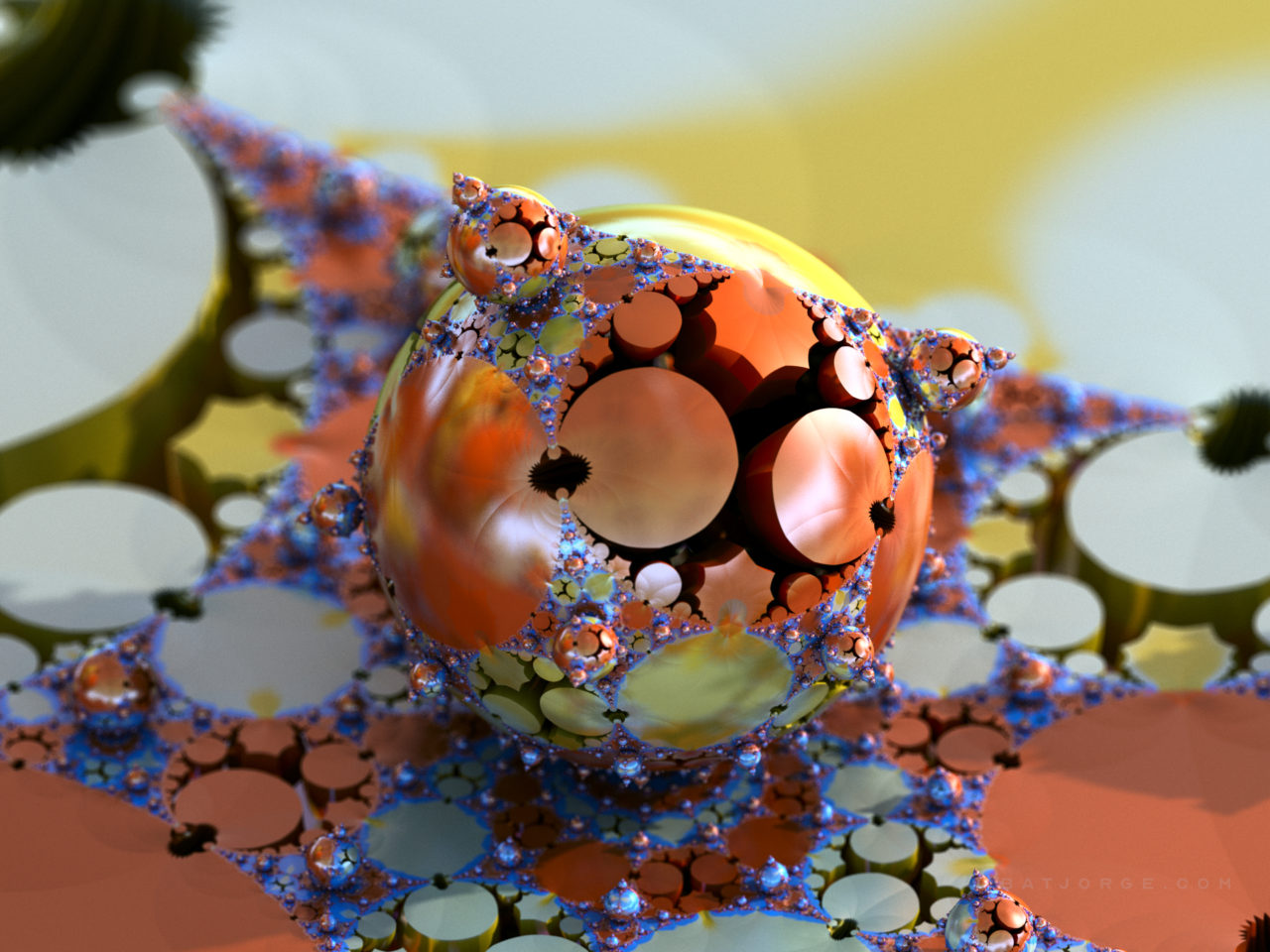 3d fractal. amazingifs colorful bulbs with 3d circles
