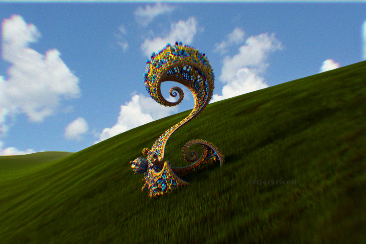 3d fractal. kleinian. mandelbulber grass