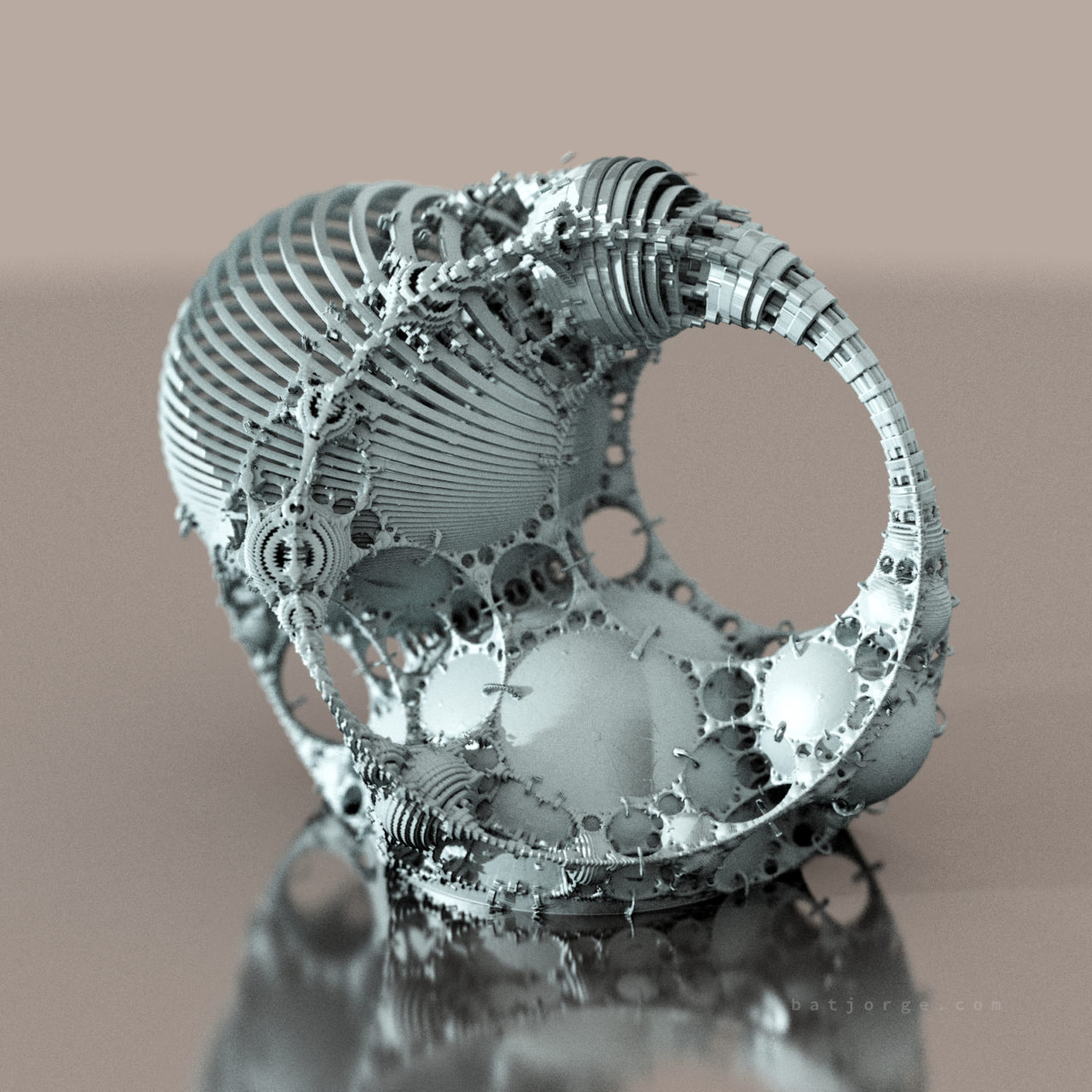 3D fractal orb. mandelbulber pseudokleinian blockified