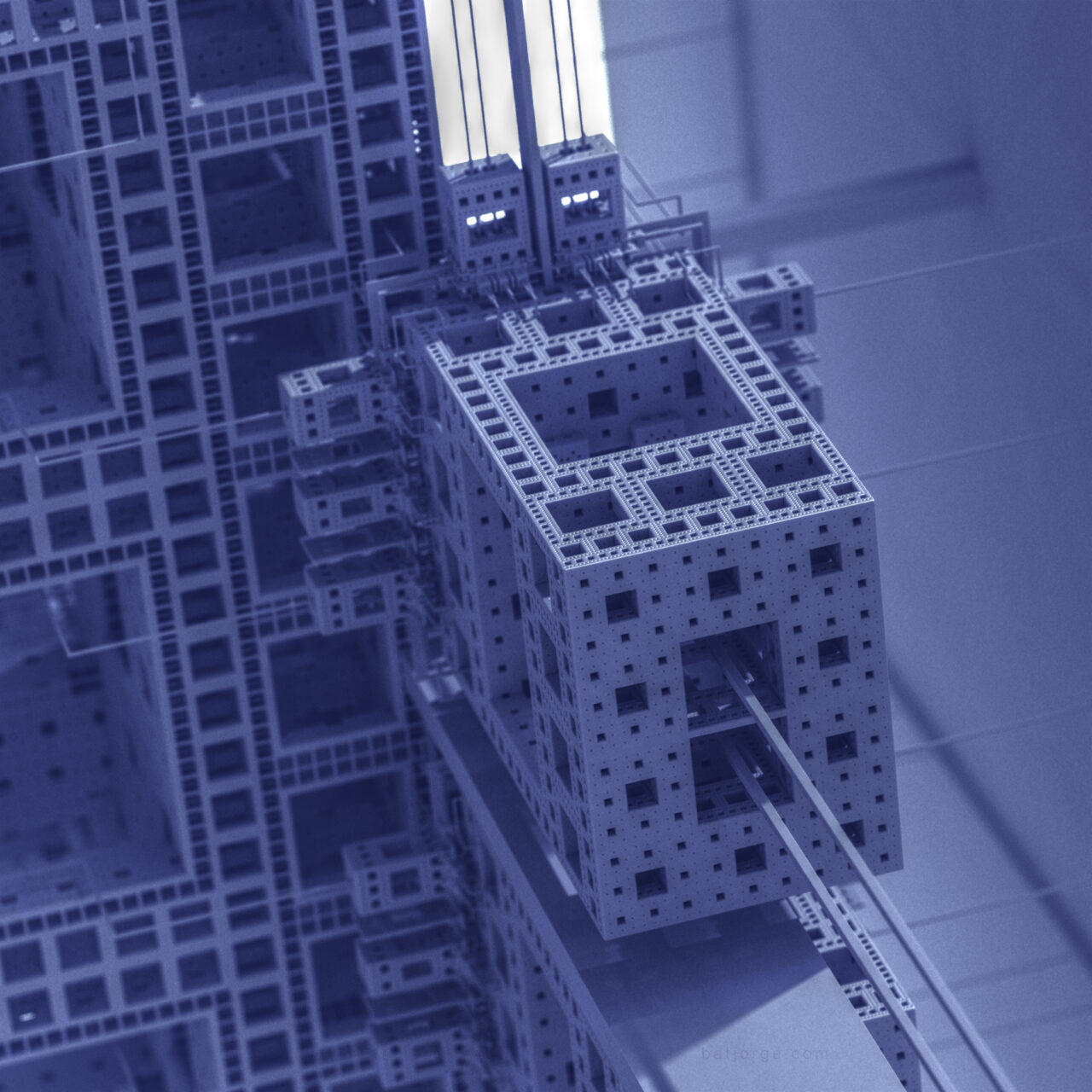 Mandelbulber 231. Koch V4, T>DIFS Grid V2, DIFS Menger