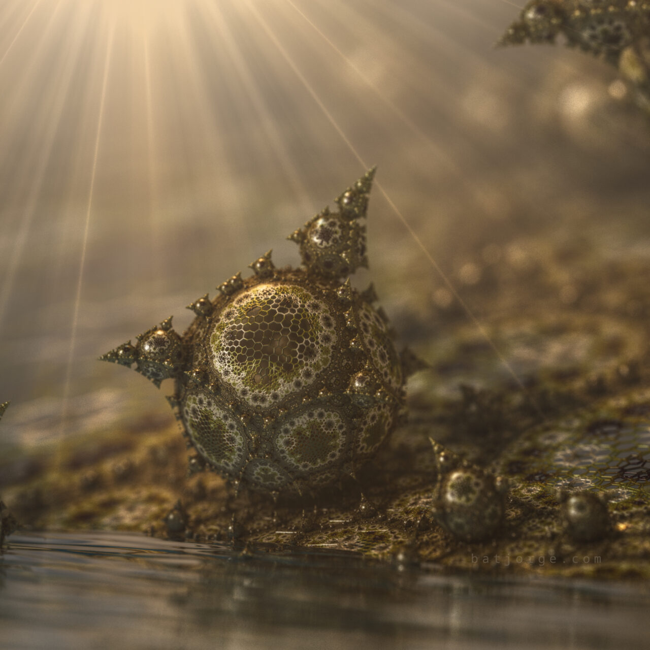 Mandelbulber 2.33. Pseudo Kleinian Mod 4, T>DIFS Hextgrid2