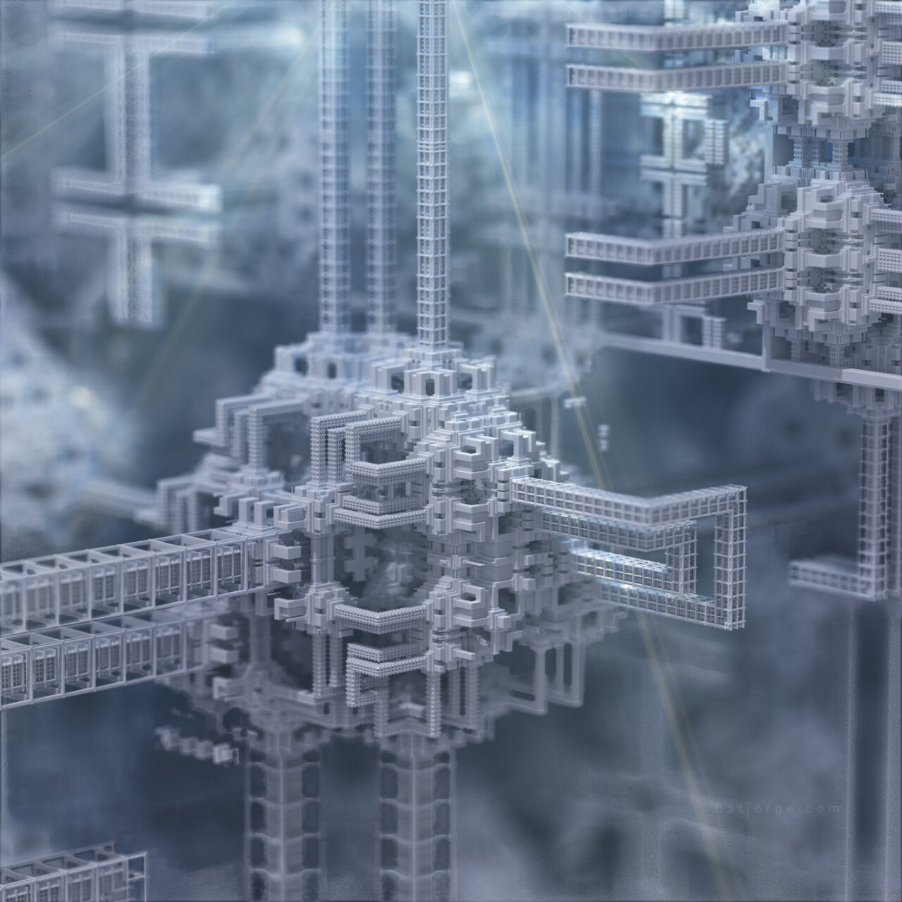 Mandelbulber 2.34. Koch V5,T>DIFS Grid. MC GI.